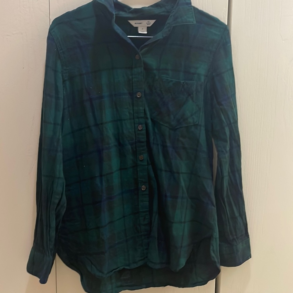 Blue and green flannel